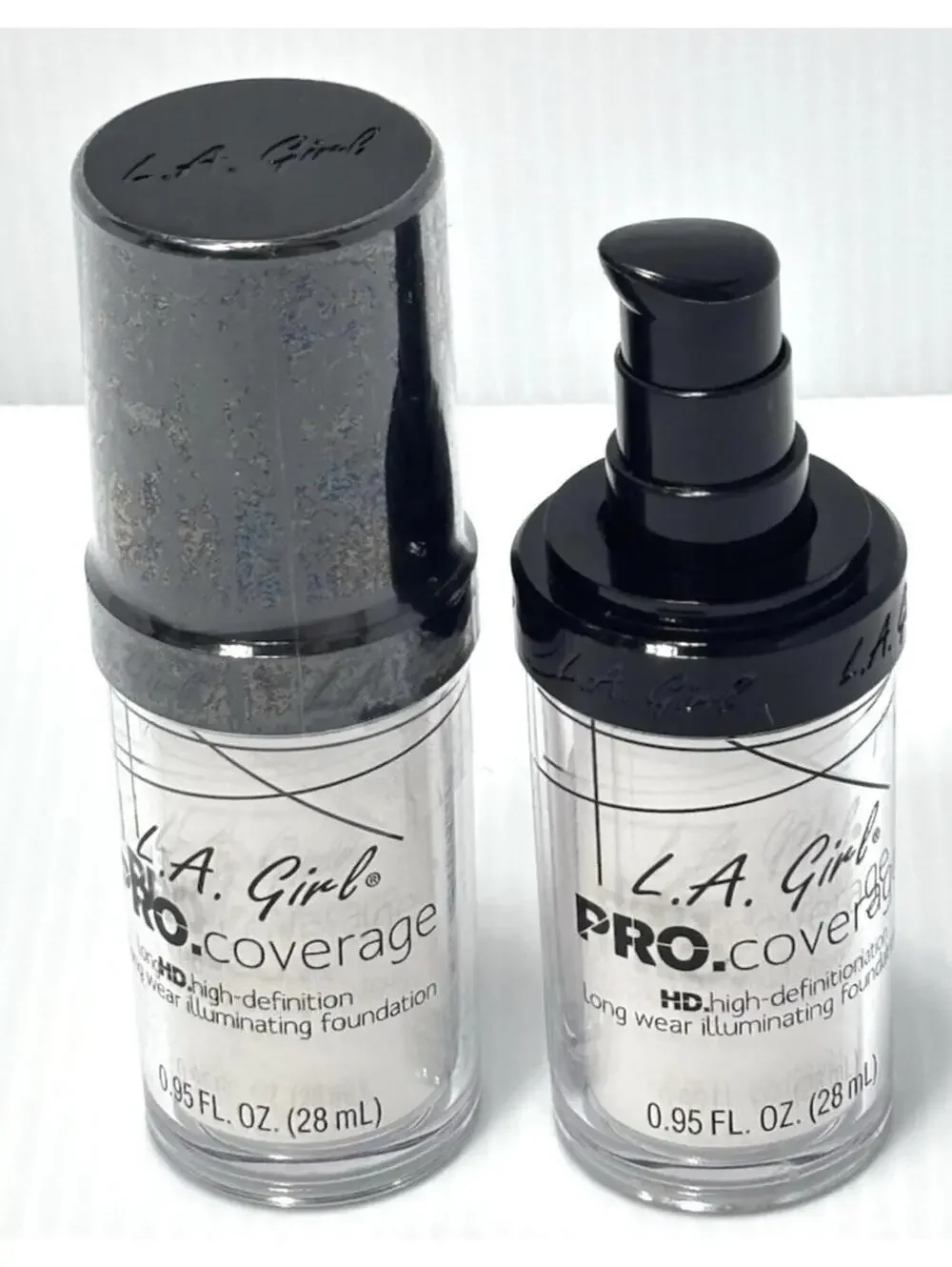 LA Girl PRO Coverage HD Illuminating Liquid Foundation GLM641 White Lot of 2
